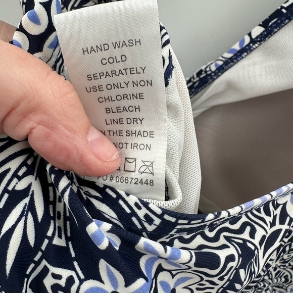 Swimsuits for all blue floral plus size beach swim vacation skirted swimsuit 16 - Picture 10 of 12